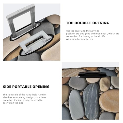 Stylish Suitcases Protector Cover,Elastic Luggage Cover with Stone Pattern Print Fit 18-32 In4