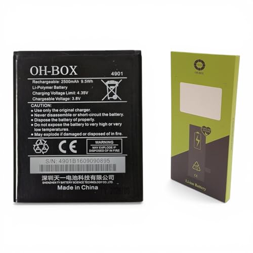OH-BOX® Batterie Compatible avec Wiko modèle 4901/5222 WIKO Tommy/Tommy 2- Rainbow Jam