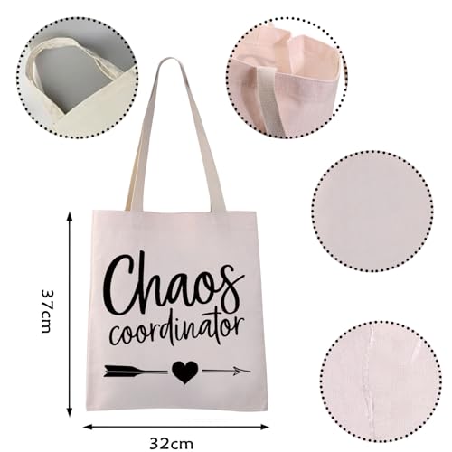 VAMSII Chaos Coordinator Tote Bag Funny Chaos Gifts Chaos Coordinator Gifts for Teacher Mother Leader Counselor (Chaos Coordinator Tote)2