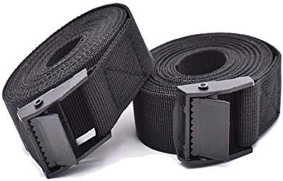 RIO Direct 2PCS Tie Down Straps, Heavy Duty Lashing Straps Adjustable Cam Buckle Tie-Down Straps for Motorcycle, Cargo, Trucks,Trailer,Luggage- 9.8' x 1" Black