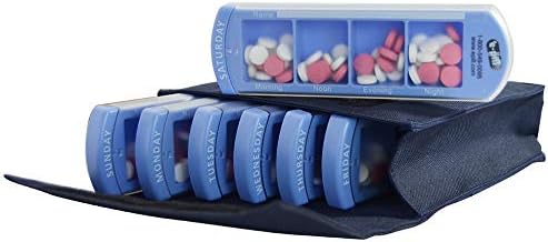 e-Pill 4 Times a Day x 7 Day Large Weekly Pill Organizer, Vitamin and Medicine Pillbox - with Discreet Case