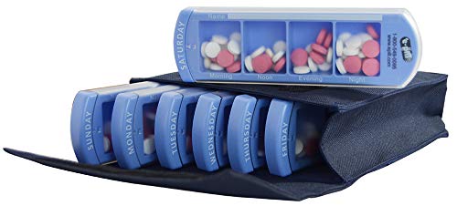 e-pill Medication Reminders4 Times a Day x 7 Day Large Weekly Pill Organizer - with Discreet Case