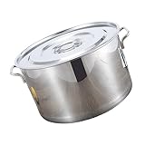 COLLBATH 1pc Big Eater Rustproof Pot Boiling Soup Pot Sauce Pan with Lid Large Food Container Stock Pot Heavy Duty Steam Soup Pot Stock Pot Basket Porridge Bucket Stainless Steel Silver