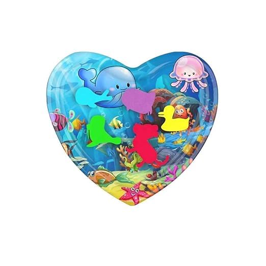 Image of Heart Shape Baby Inflatable Patted Water Play Pad Cushion for Kids