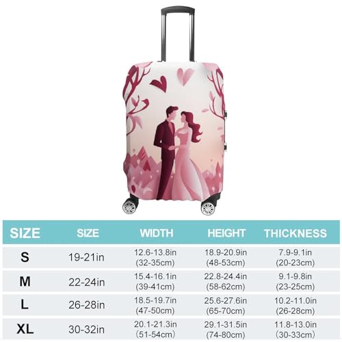 Luggage Cover Travel Suitcase Cover Elastic Washable Luggage Protector with Zipper Valentine's Day Paper Cut Anti Scratch Suitcase Protector Funny Luggage Sleeve for Suitcase 19'' - 32''2