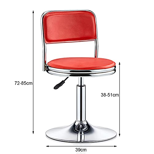 Tabouret de bar réglable chic rouge en PU avec structure robuste chrome MU - 5