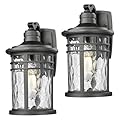 Darkaway Outdoor Porch Lights Wall Mount, Outside Light Fixtures Sconces Wall Lighting with Water Ripple Glass Waterproof Exterior Lights for Patio Yard House Hallway Doorway Garage