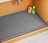 Jin&Bao Under Sink Mat 34" x 22" Waterproof Silicone Cabinet Kitchen Liner