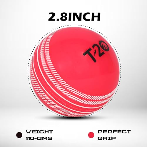 Image of RUBX PVC T-20 Plus Practice Cricket Wind Balls 110g - Pack of 3, (Pink) for Indoor & Outdoor, Street & Beach Cricket