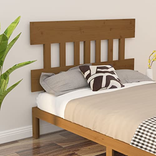 Tête de lit en pin massif, marron miel, 123,5 x 3 x 81 cm, tête de lit de chambre à coucher...