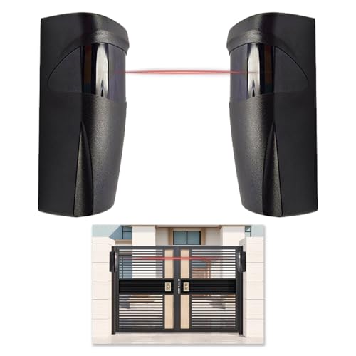Fotocélulas Infrarrojos Universales, Fotocelula Sensor Puerta Garaje, para Automatización de Puertas y Cancelas de Garaje, Ajustables 180°, Protección IP55, con Filtro Solar, Compatible AC/DC 12-24V