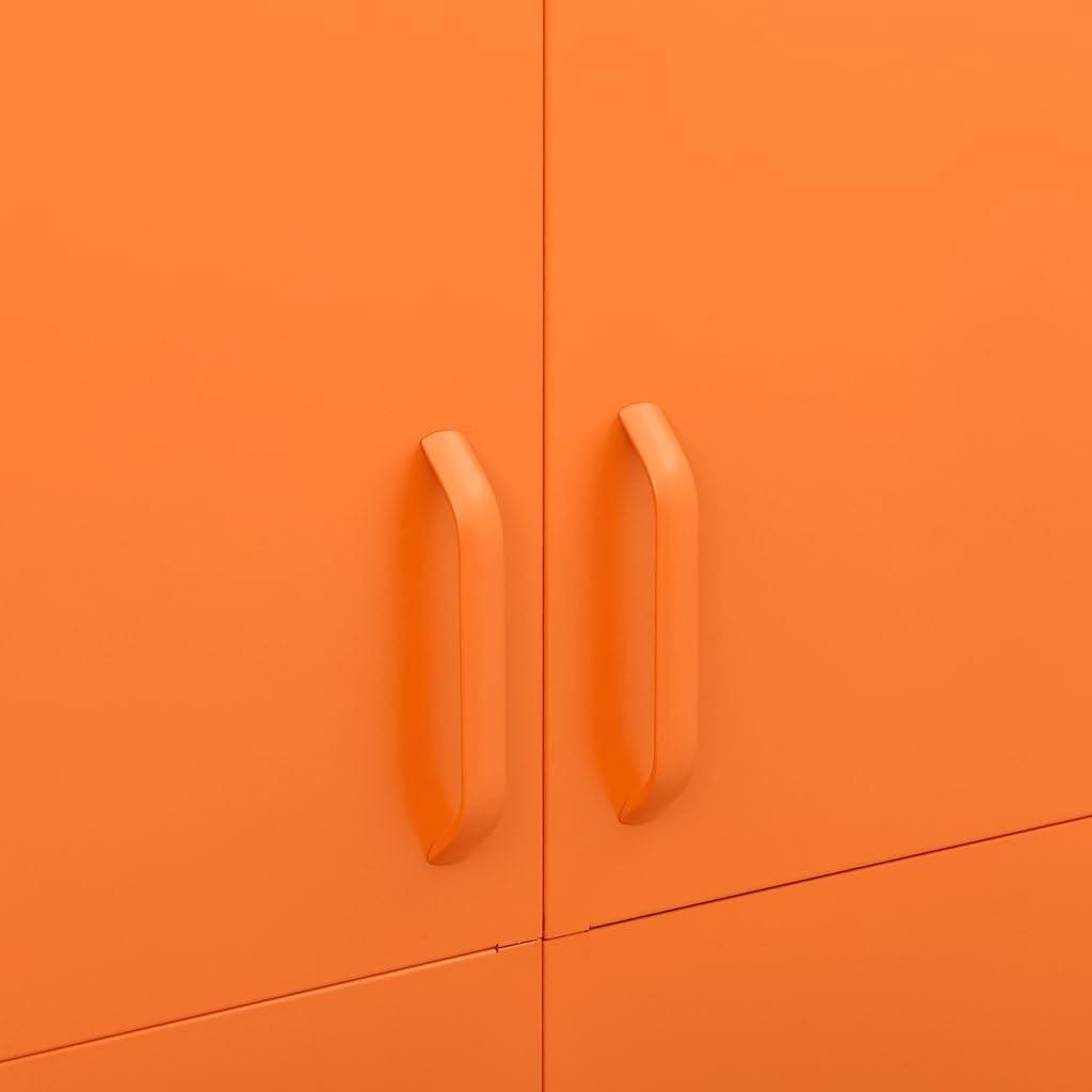 vidaXL Kleiderschrank Garderobenschrank Dielenschrank Schlafzimmerschrank Stahlschrank Lagerschrank Mehrzweckschrank Schrank Orange 90x50x180cm Stahl