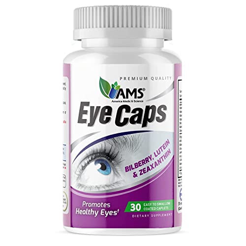 America Medic & Science EyeCaps (30 Caplets) | Dietary Supplement for Men and Women | Supports Vision Health | Enriched with Lutein Zinc Selenium Chromium and Vitamins A C E and B2
