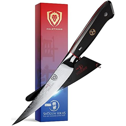 DALSTRONG Fillet Knife - 6" (15,2 cm) - Shogun Series - Damascus - Japanese AUS-10V Super Steel - Vacuum Heat Treated - 2mm Thickness - Sheath Included Cover