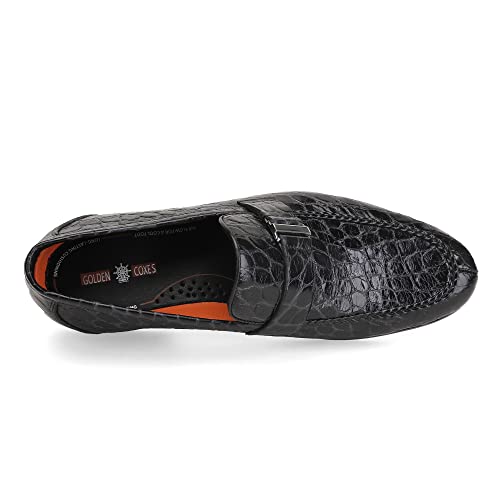 Men's Classic Leather Penny Loafers, Crocodile Printed Business Dress Slip on Loafer Shoes for Mens4