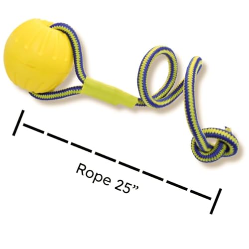Image of Petarchi UltraGrip Rope Ball Dog Toy | Interactive Pet Toy for Training Tug Chew & Fetch | Improves Dental Health | Non-Toxic & Floatable | Indoor & Outdoor Play (Large, 9cm Diameter)