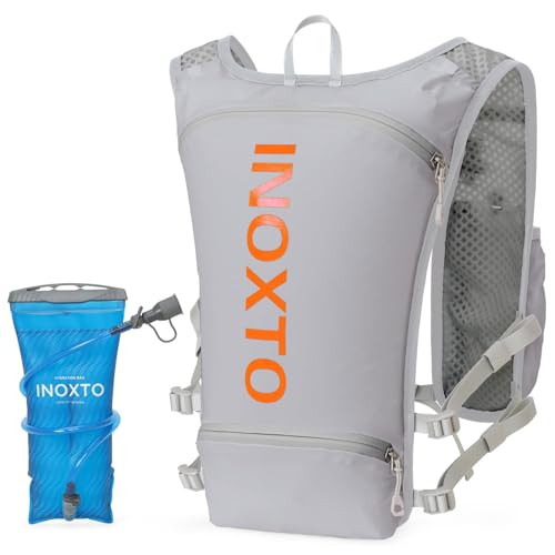Image of INOXTO Running Hydration Vest Backpack,Lightweight Insulated Pack with 1.5L Water Bladder Bag Daypack for Trail Hiking Running Cycling Race Marathon for Women Men