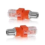 Nevoluxer 2 Stücke Coax to Ethernet Adapter – Moca für DSL Adapter – F-Buchse auf RJ45 Stecker, Koaxial Hohlkoppler, Signal Konverter, Kompatibel mit BNC-Leitung.