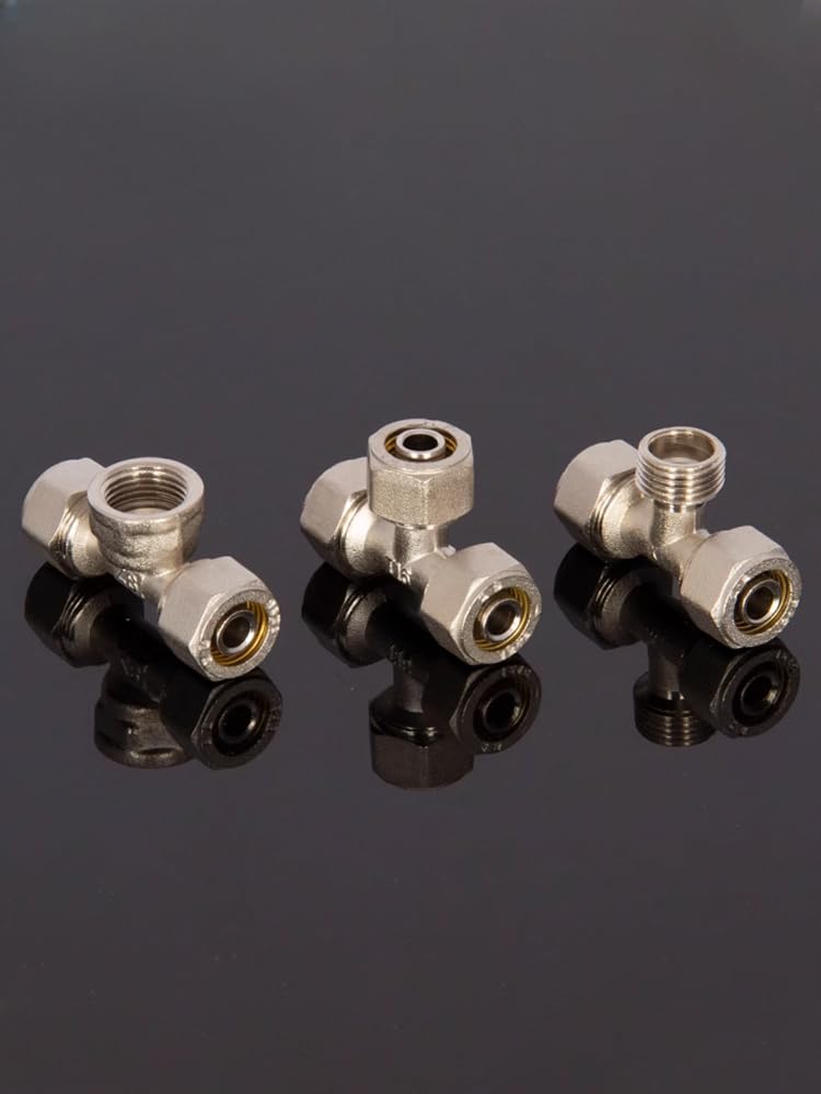 Straight Elbow Tee Cross 2 3 4 Wasy 12x16mm PEX 1/2" 3/4" BSPP Male Female Nickel Plated Brass Pipe Fitting Adapter Solar hoti ICXLPMC(1216 cross)