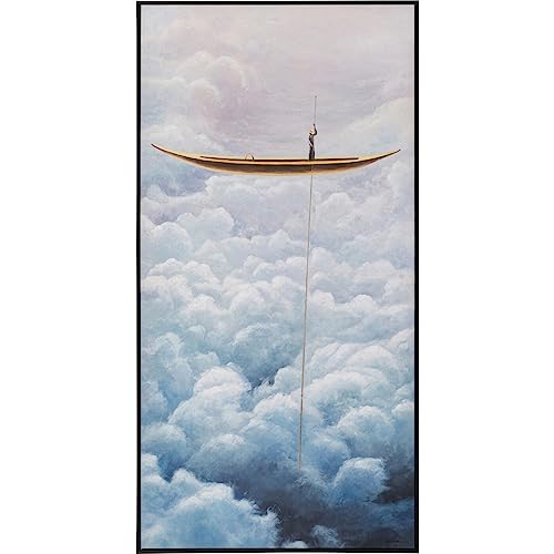 Kare Design Bild mit Rahmen Cloud Boat Blau, Leinwand, Wanddekoration,...