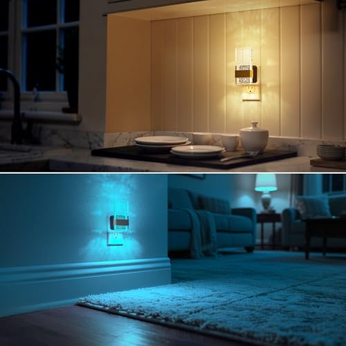 Image of DORESshop LED Night Lights Plug into Wall, 3 Level Dimmable Night Light | Rotatable Bubble Decorative Nightlight, Dusk to Dawn Sensor, Wall Sconce-Style Design Nightlights for Bathroom, Hallway, RGB
