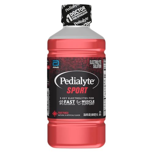 Image of Pedialyte Sport Electrolyte Solution | 5 Key Electrolytes for Muscle Support | Fast Hydration for Before, During, & After Exercise | Fruit Punch, 1 Liter