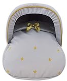 Une housse de sièges ou tapisserie pour le groupe 0 ou maxicosi qu’est composé d’une housse démontable d’un matelas de sol avec un couvercle et une capote. Le couvercle s’éloigne facilement grâce á une fermeture Éclaire donc tu peux utiliser le matelas de sol séparément.