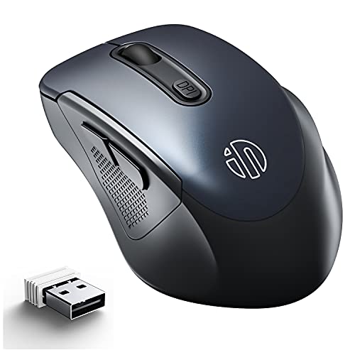 Wireless Mouse, INPHIC Ergonomic 2.4G Wireless Computer Mouse with USB Receiver, 2400 DPI Adjustable, 6 Bottons Cordless Mice for Laptop PC Desktop, Windows/ Mac OS/ Linux,18 Battery Life