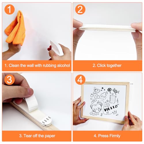 Lectorias 36 Stück powerstrips, bilder aufhängen ohne bohren, Selbstklebend poster strips, bild aufhängen ohne nagel, klebestreifen doppelseitig, posters aufhänger, rückstandsfreies Ablösen