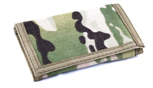 Trifold Nylon Wallet has RFID Blocking & Zipper Coin Pocket. Hook & Loop Closure. Made in USA. 17PLZ-RFID (Multi-Cam)