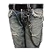 New Men Biker Fashion Wallet Chain Metal Jeans Keychain Heavy Duty Horn Charm Silver Color