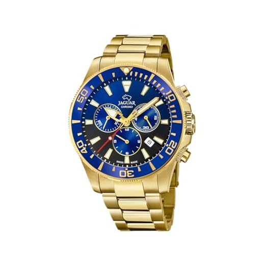 JAGUAR Reloj Hombre J864/5 Executive Caja de Acero Inoxidable 316l Dorado Correa de Acero Inoxidable 316l Dorado