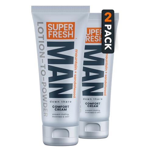 Super Fresh Ball - Desodorante en polvo, loción en polvo, crema cómoda para partes de hombre, ingle, glúteos, higiene corporal, controla el olor, detiene el roce y la picazón, absorbe el sudor