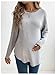 MakeMeChic Women's Maternity Tee Shirt Long Sleeve Round Neck Drop Shoulder Curved Hem Pregnancy Tops Grey Small