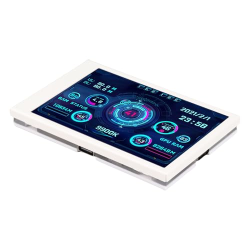 Image of Dpofirs Computer Temp Monitor, 3.5in PC Sensor Panel Display, PC Temperature Display for CPU Hard Disk Data, PC Case Secondary Screen (White)