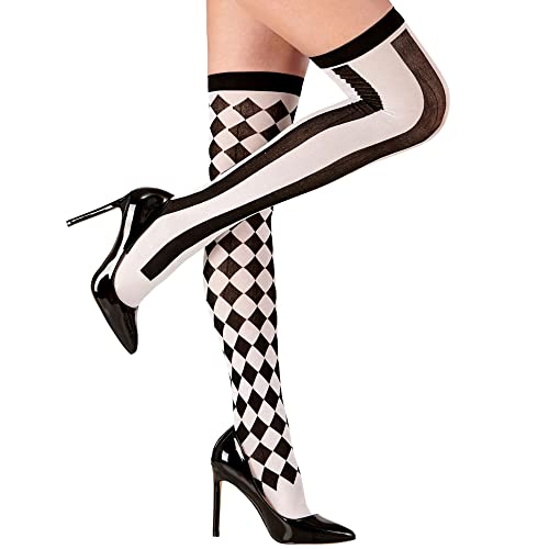 W WIDMANN MILANO Party Fashion 30005 - Meias até ao joelho, circo, 70 DEN, arlequim, carnaval, festa temática
