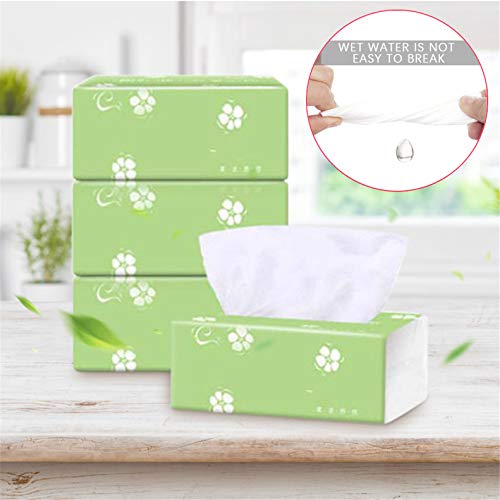 Fanteecy Soft Dry Wipes, Organic Cotton Facial Tissues,Baby Dry Wipe,Use Wet or Dry - Unscented Facial Cotton Wipes for Sensitive Skin (Green-3 Packs) - Thumbnail 2