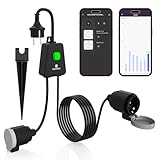 GreenSun Alexa Steckdose für den Außenbereich – 16 A Typ F, WLAN-Steckdose, programmierbar, Smart Life App, Sprachsteuerung, kompatibel mit Alexa und Google Home, Energiezähler, Timer, 16 A, 3840 W