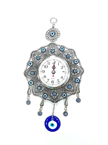 Image of AUGEN Evil Eye Wall Hanging Design Blue Ornament for Home Office Shop Decor (12 Inches, 3836)