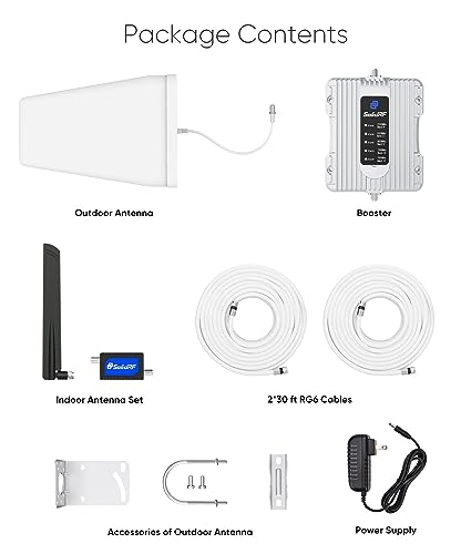 SolidRF Cell Phone Signal Booster for Home/Office-Coverage up to 3,000 sq ft-All Canada Carriers-Band 12/17/13/5/25/2/4-3G/4G,5G Ready