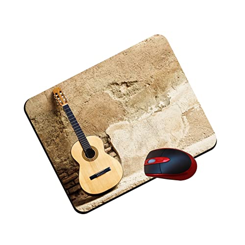 Image of Guitar Printed Mouse Pad 9 x 7.5 Inch - Smooth Surface, Non-Slip Rubber Base, Durable & Stylish Desk Mousepad for Office, Home & Gaming