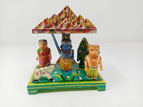 A&A Kreative Box Shri Krishna- Goverdhan Parvat- Pretend Play Story Telling Set (Wooden)