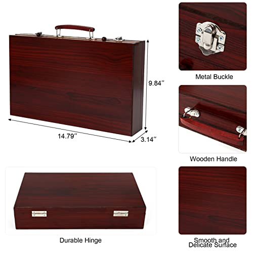 Colomera Arts 143 Pcs Art Supplies, Wooden Art Set Crafts Drawing Painting Kit, Includes Oil Pastels, Crayons, Colored Pencils, Paint Brush, Watercolor Cakes Ect. Gift For Girls Boys Artist #TOP3