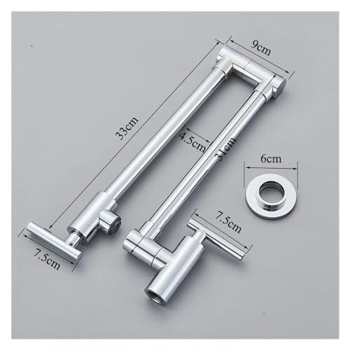 Robinet de cuisine rétractable double bec avec bras articulé en laiton - 7