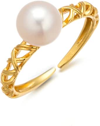 Amazon.co.jp: JDE Women's Pearl Ring, Genuine Pearl, One Size Fits Most ...