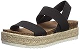Madden Girl Women's Cybell Sandal, Black Fabric, 8.5