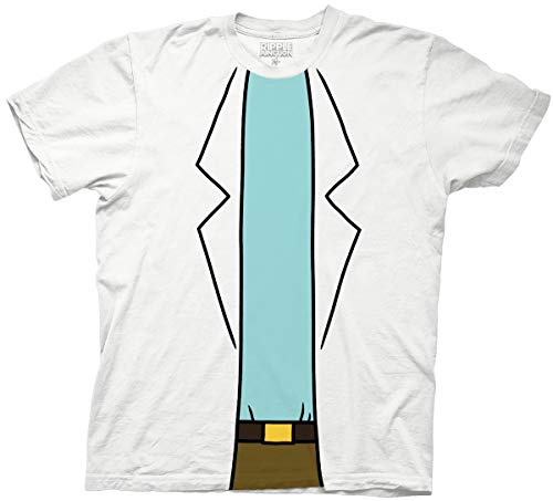 RICK AND MORTY Rick Labcoat Costume T-Shirt, Large White