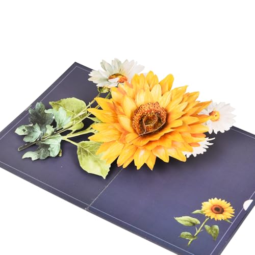 FIAMR 3D Pop Up Birthday Card, flower greeting card for Women