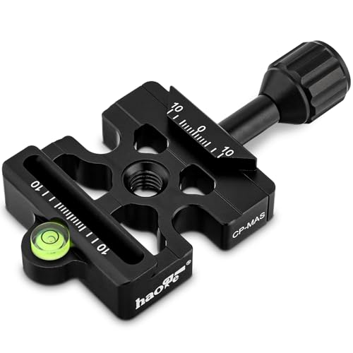 Haoge CP-MAS Screw Knob Clamp Adapter Mount for Quick Release QR Plate Camera Tripod Ballhead Monopod Ball Head Fit Arca Swiss and Manfrotto 200PL-14 RC2 Plate