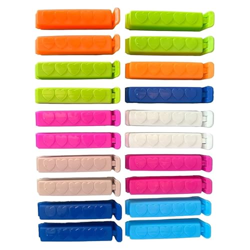 Image of ASPIRE UK 10 x Reusable Food Bag Sealing Clips Strong Plastic Bag Clips for Kitchen Storage Airtight Snack Bread Cereal Freezer Bags Food Saver Sealers Multicolour
